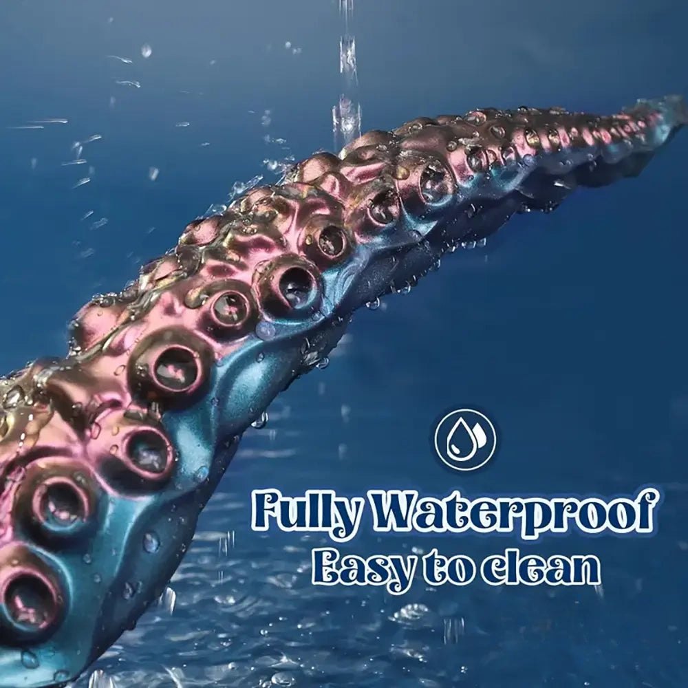 Tentacle Silicone Fantasy Dildo - Curved Suction Cup Base