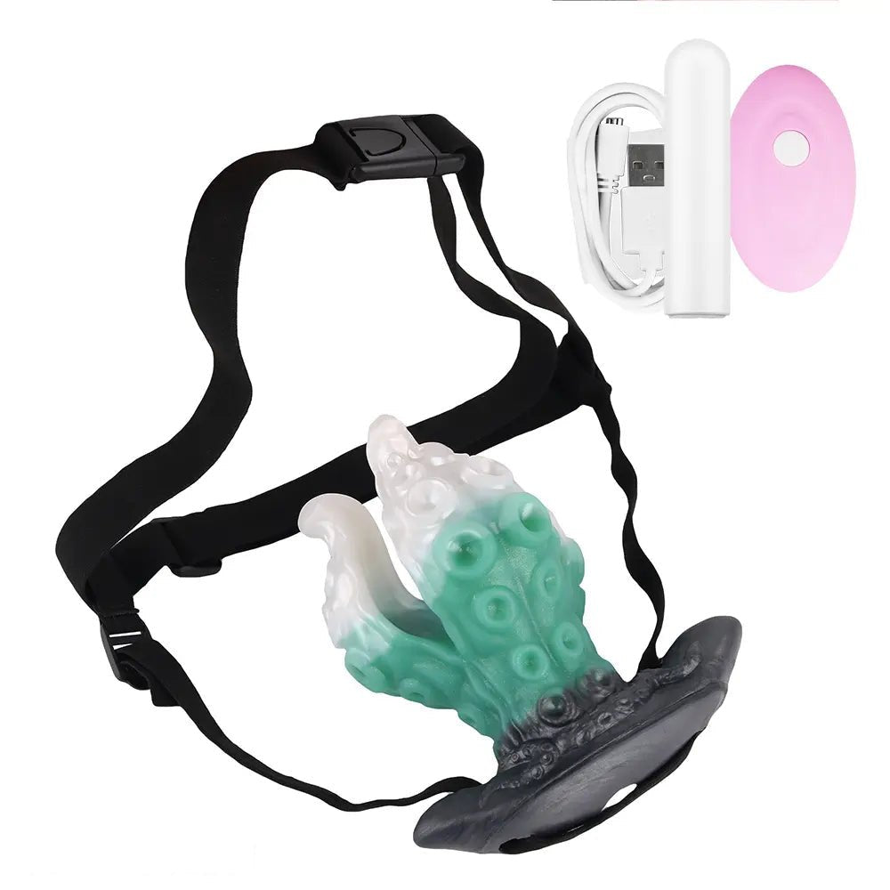 Tentacle Strap-On Harness Dildo - Vibrating Fantasy Toy