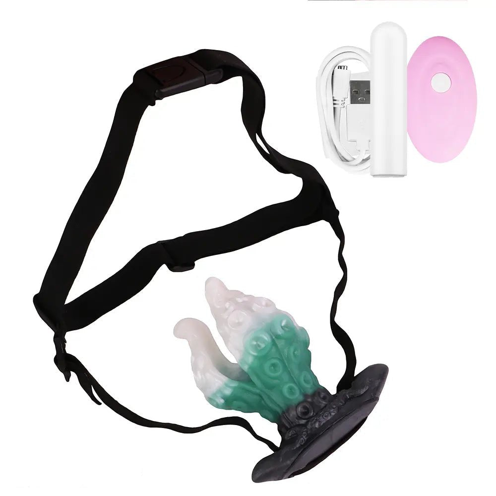 Tentacle Strap-On Harness Dildo - Vibrating Fantasy Toy