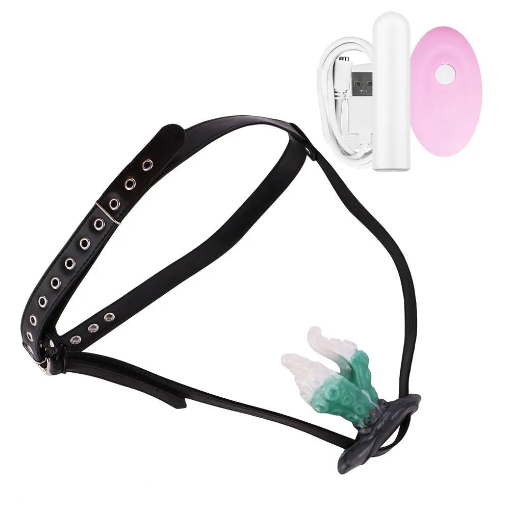 Tentacle Strap-On Harness Dildo - Vibrating Fantasy Toy