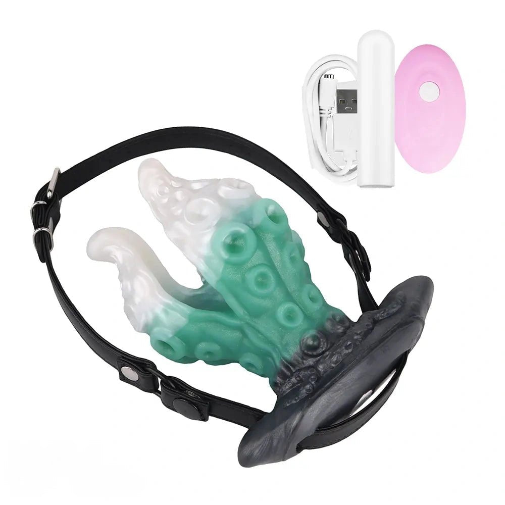 Tentacle Strap-On Harness Dildo - Vibrating Fantasy Toy