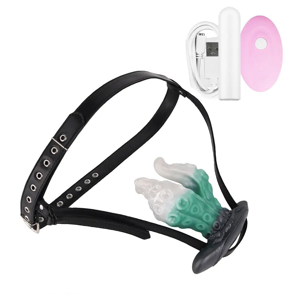 Tentacle Strap-On Harness Dildo - Vibrating Fantasy Toy