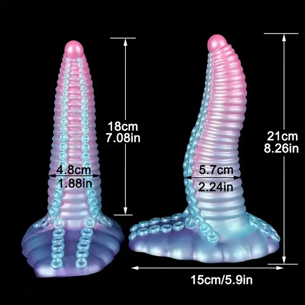 Tentacle Textured Fantasy Dildo 8 in - Fantasy Tentacle Dildo