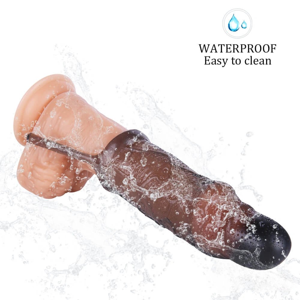 Textured Cock Extender Sleeve - Black TPE Ring Sleeve