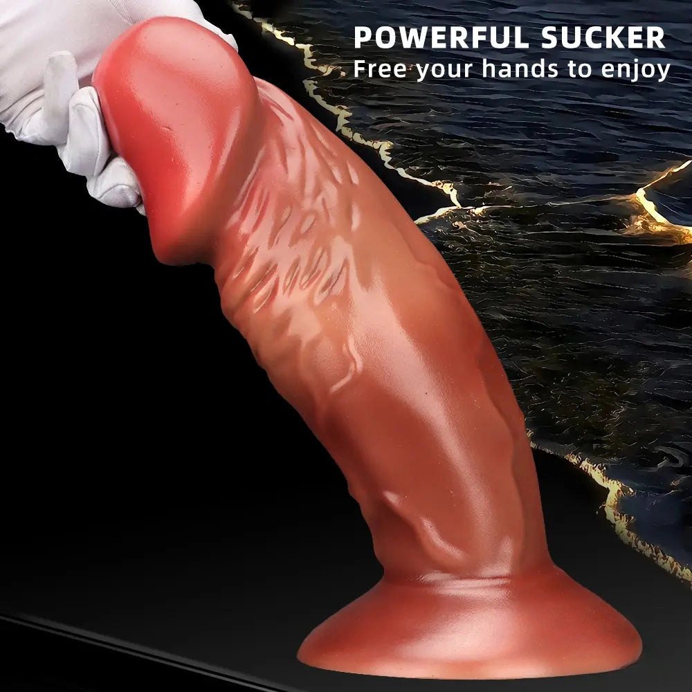 Textured Fantasy Dildo 13 in - Silicone Fantasy Sex Toy