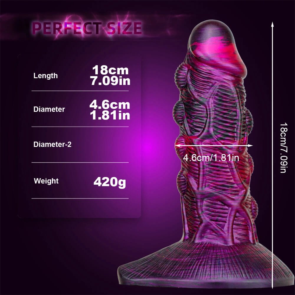 Textured Fantasy Dildo 7.09 In - Liquid Silicone Monster Dildo