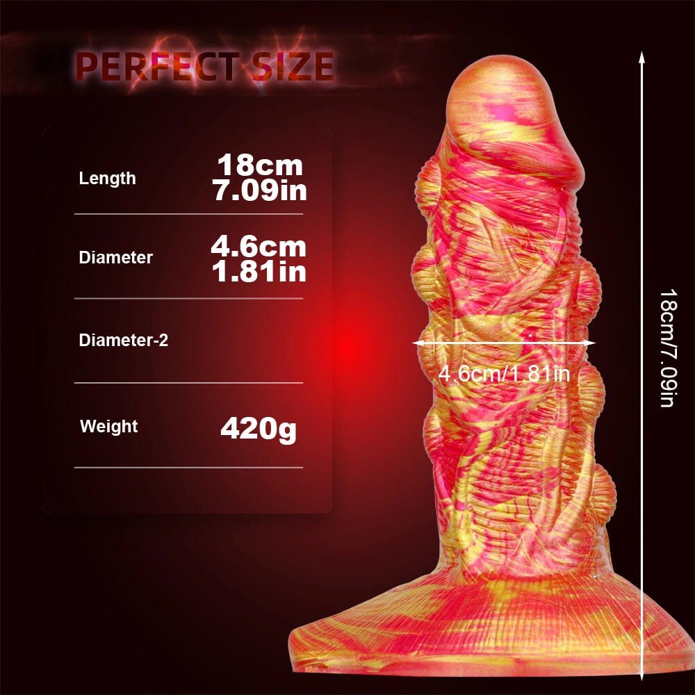 Textured Fantasy Dildo 7.09 In - Liquid Silicone Monster Dildo