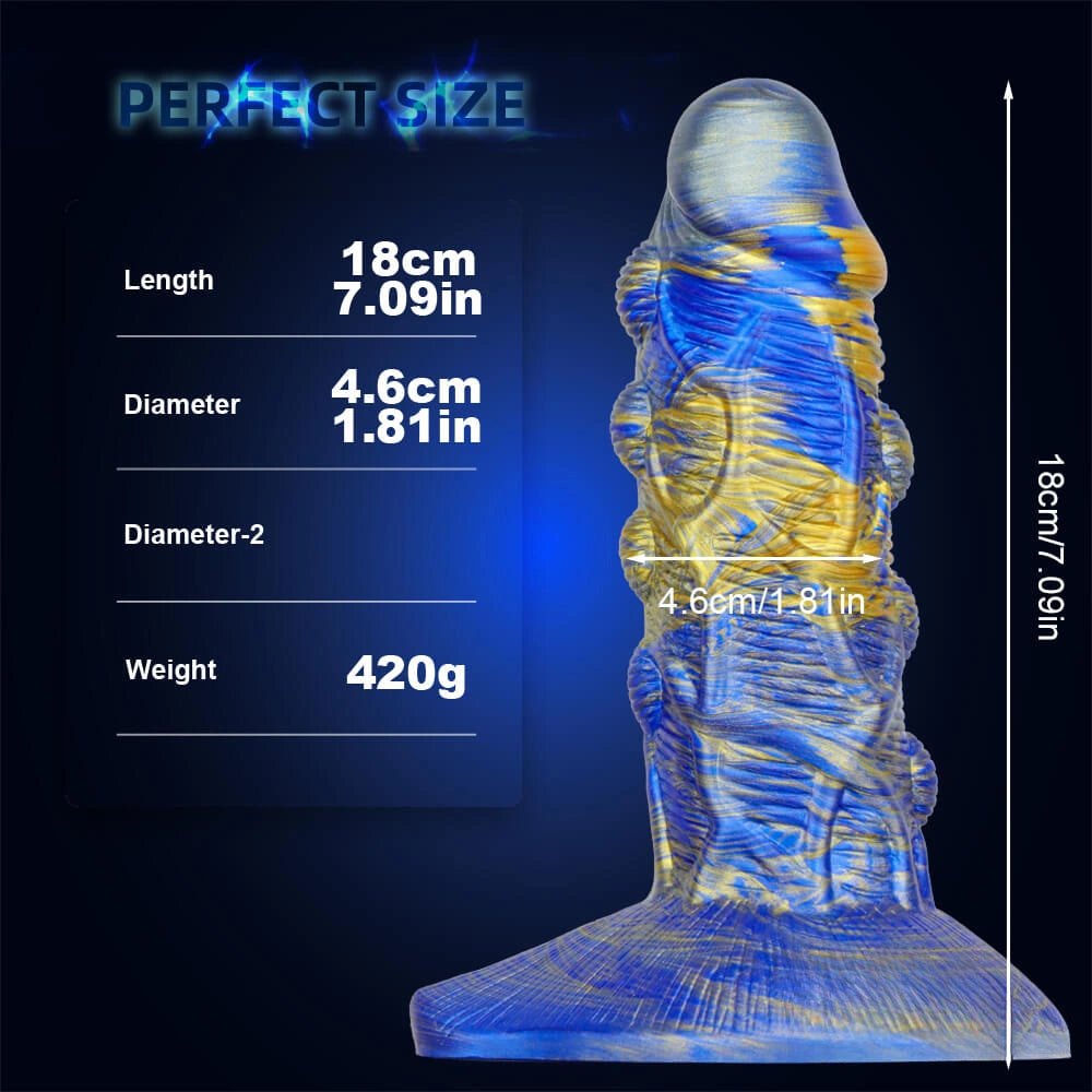 Textured Fantasy Dildo 7.09 In - Liquid Silicone Monster Dildo