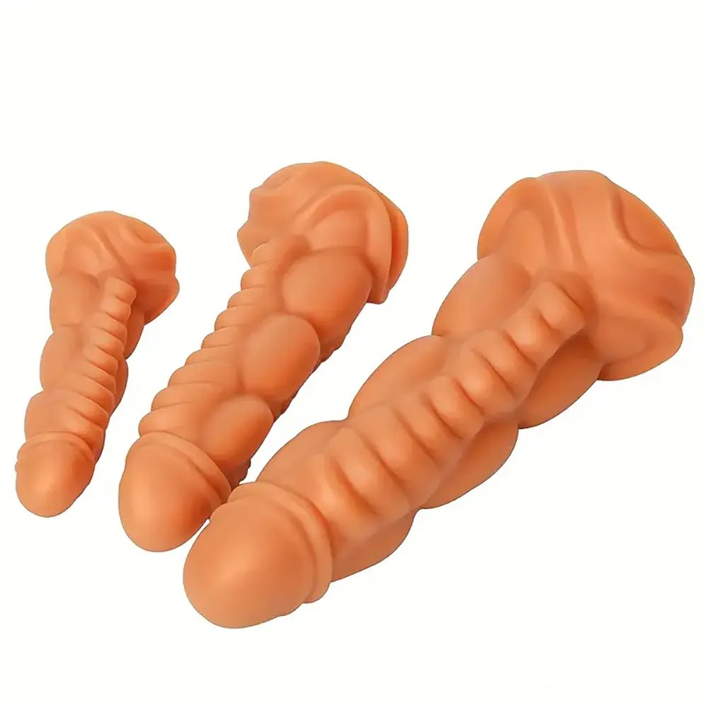 Textured Fantasy Dildo Gold - Suction Cup Monster Dildo