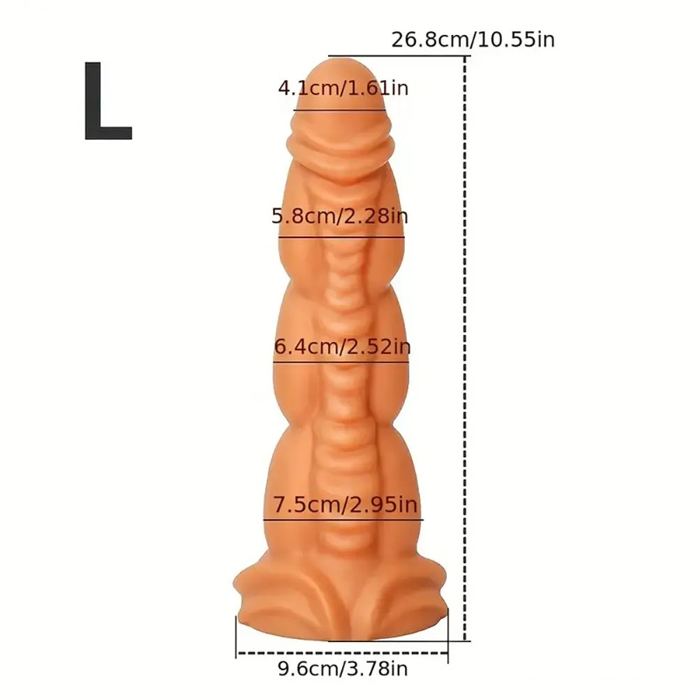 Textured Fantasy Dildo Gold - Suction Cup Monster Dildo