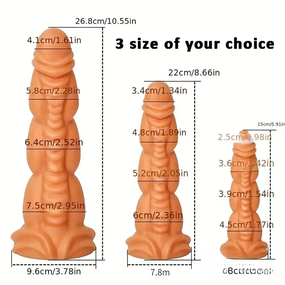 Textured Fantasy Dildo Gold - Suction Cup Monster Dildo