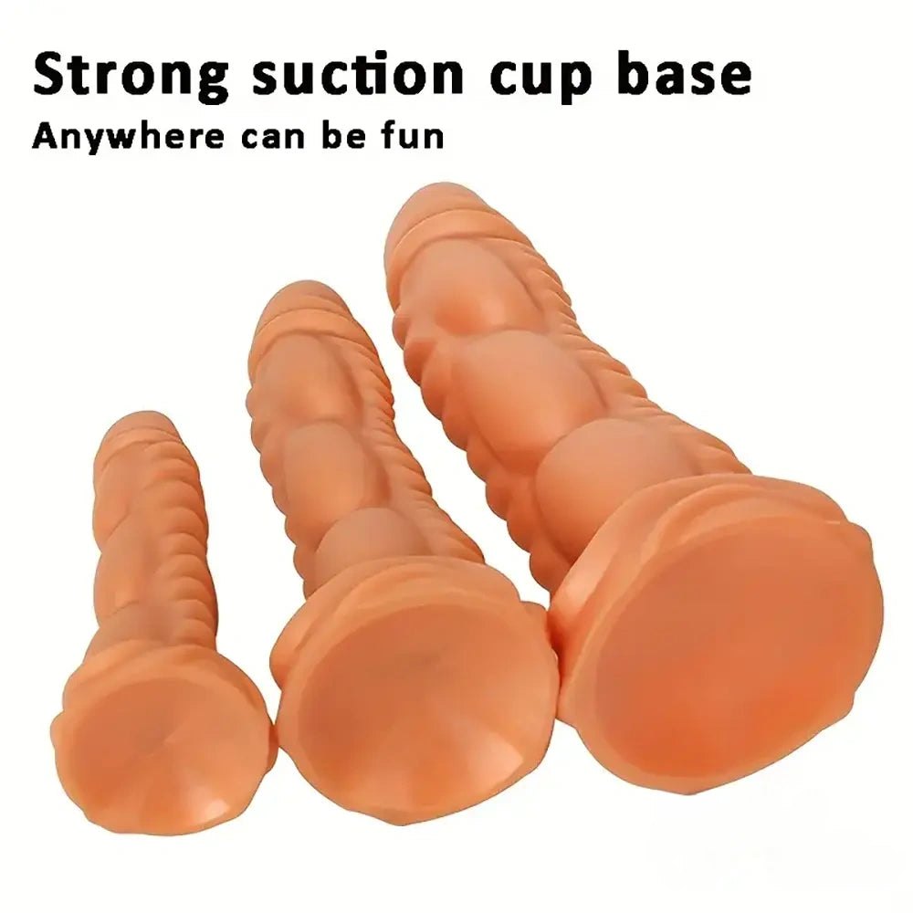 Textured Fantasy Dildo Gold - Suction Cup Monster Dildo