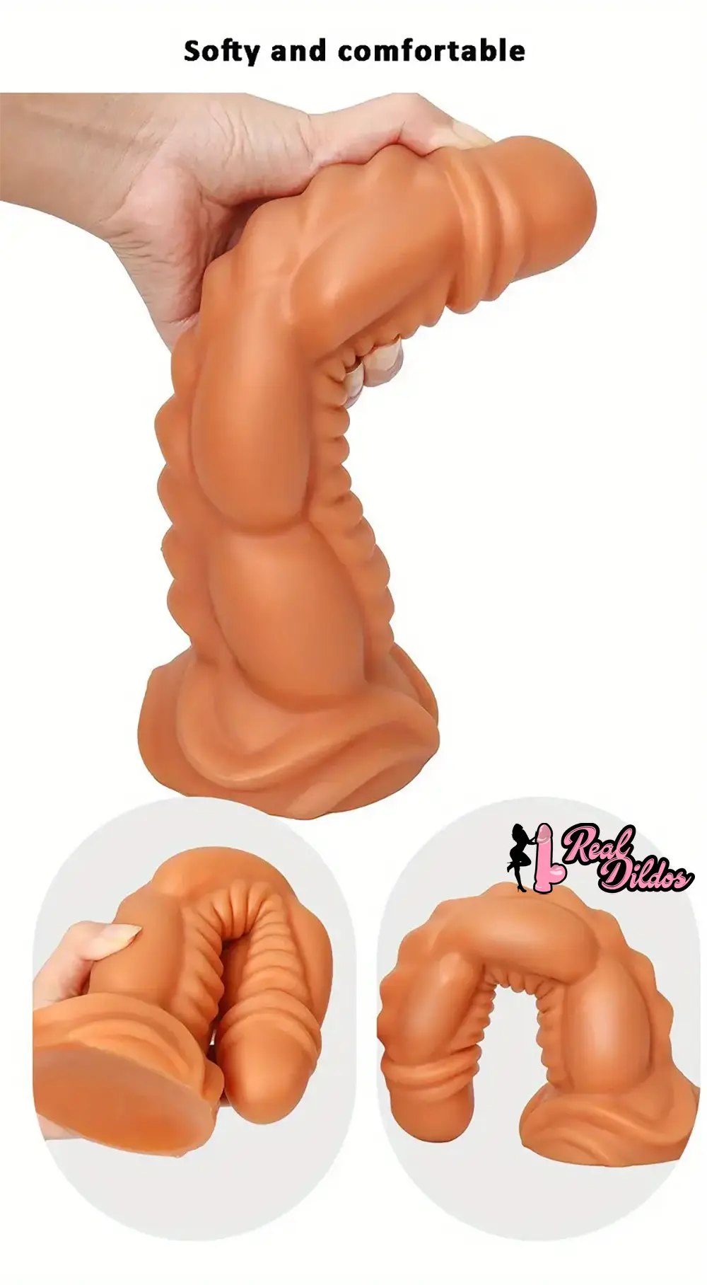 Textured Fantasy Dildo Gold - Suction Cup Monster Dildo