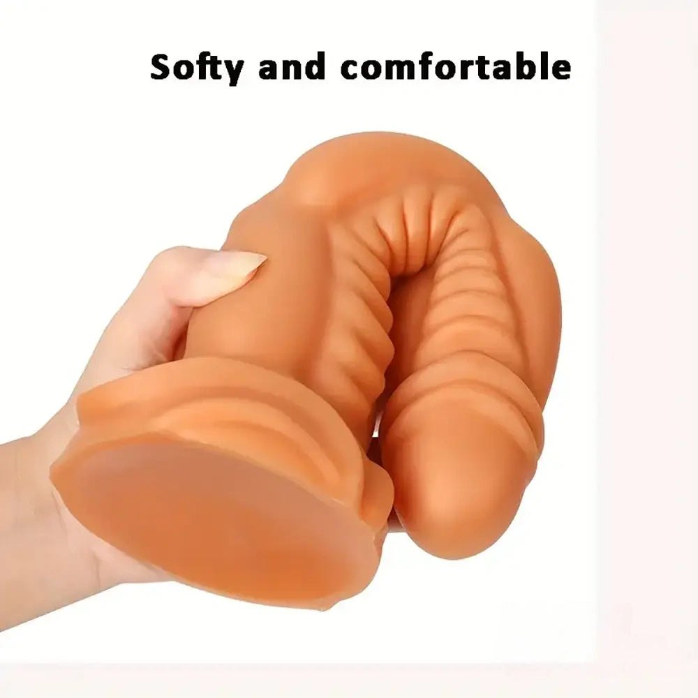 Textured Fantasy Dildo Gold - Suction Cup Monster Dildo