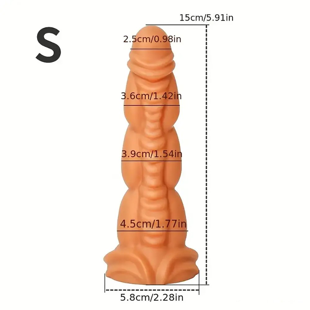 Textured Fantasy Dildo Gold - Suction Cup Monster Dildo
