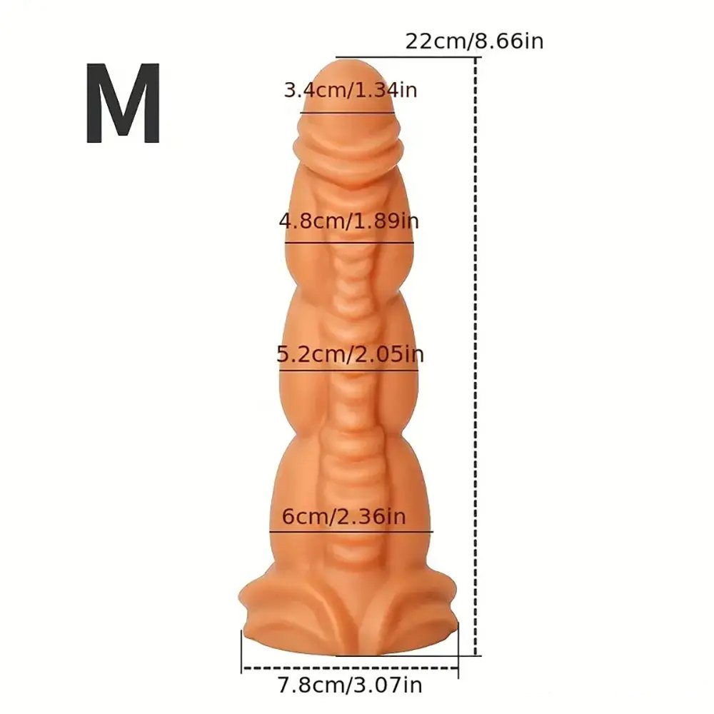 Textured Fantasy Dildo Gold - Suction Cup Monster Dildo