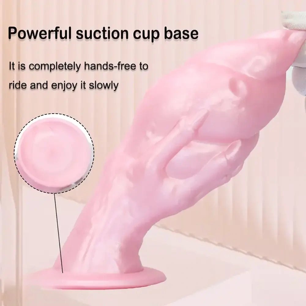Textured Fantasy Hand Dildo - Silicone Fantasy Dildo