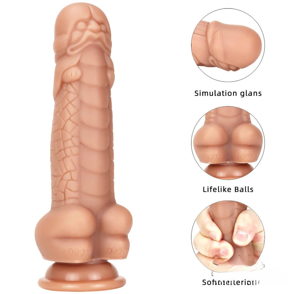 Textured Flexible Fantasy Dildo 7.87in - Fantasy Dildo