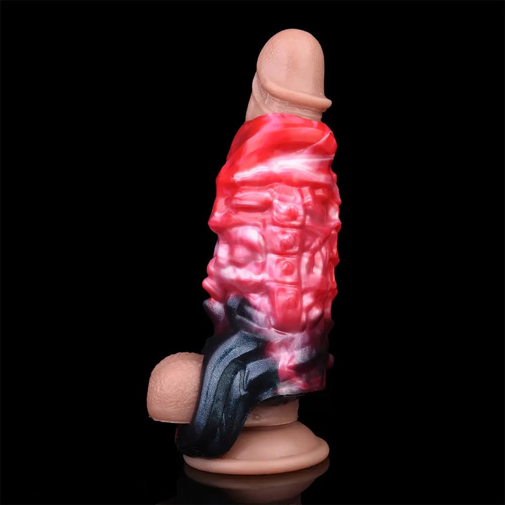 Textured Hollow Penis Sleeve - Realistic Silicone Dildo Sleeve