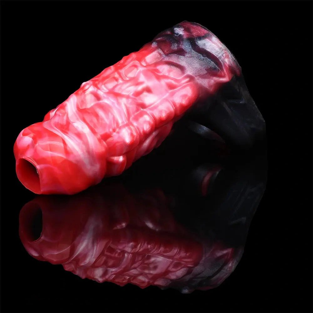 Textured Hollow Penis Sleeve - Realistic Silicone Dildo Sleeve