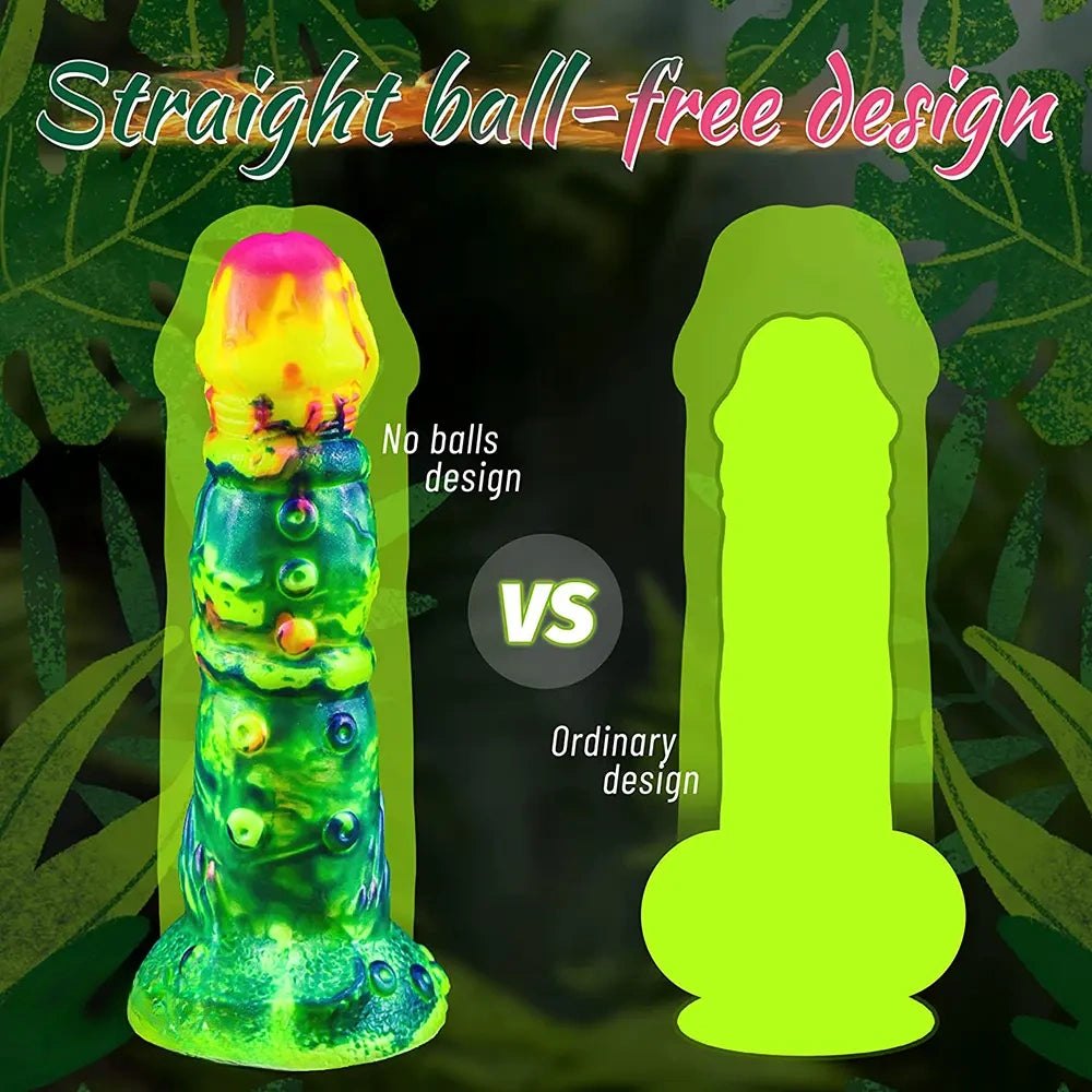 Textured Monster Fantasy Dildo - Glowing Dragon Style Dildo