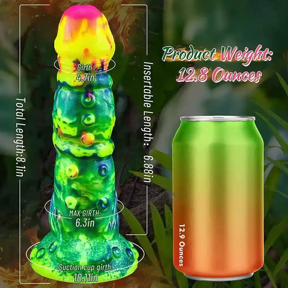 Textured Monster Fantasy Dildo - Glowing Dragon Style Dildo