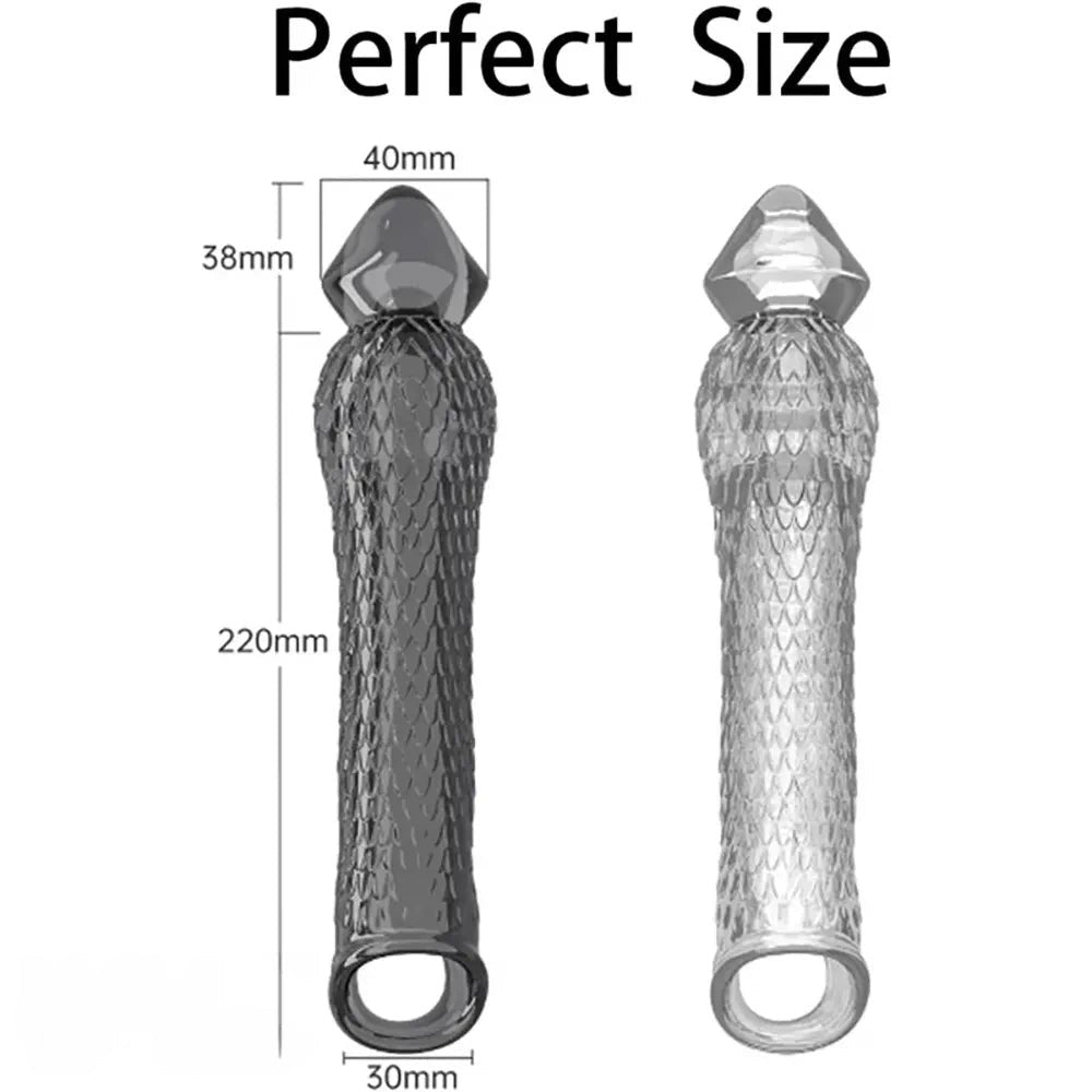 Textured Girth Sleeve - Hollow PVC Penis Extender