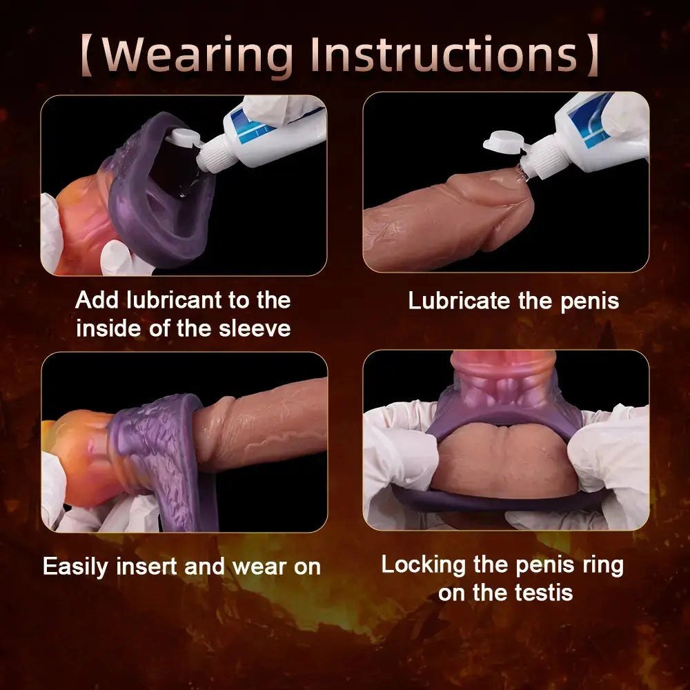Textured Penis Sleeve 6.85 in - Wearable Cock Extender