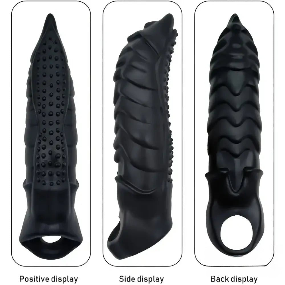 Textured Ridged Fantasy Dildo - TPE Ribbed Dildo 8.66in