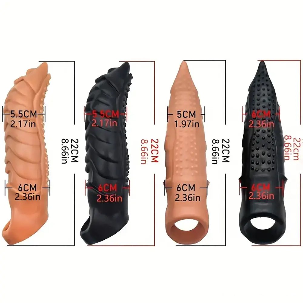 Textured Ridged Fantasy Dildo - TPE Ribbed Dildo 8.66in