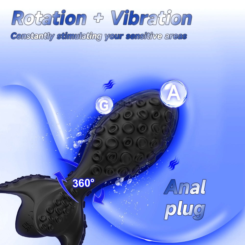 Textured Rotating Prostate Anal Plug - Vibrating Anal Plug