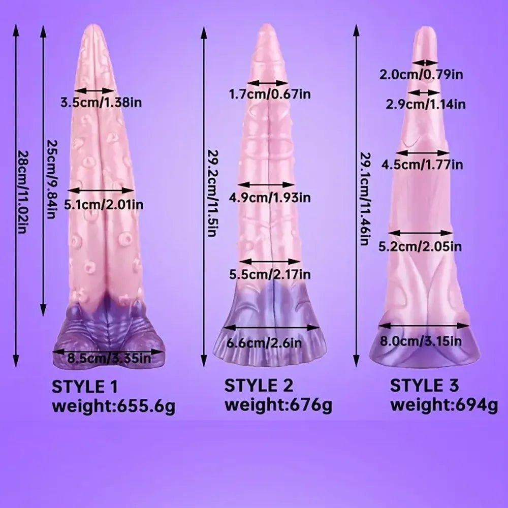 Textured Tentacle Fantasy Dildo - Silicone Creature Dildo