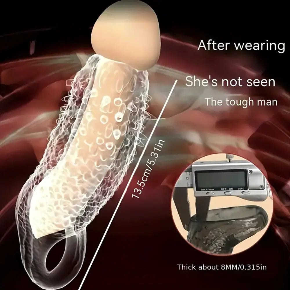 Textured TPE Cock Sleeve 5.31 in - Small Slim Novelty Sleeve