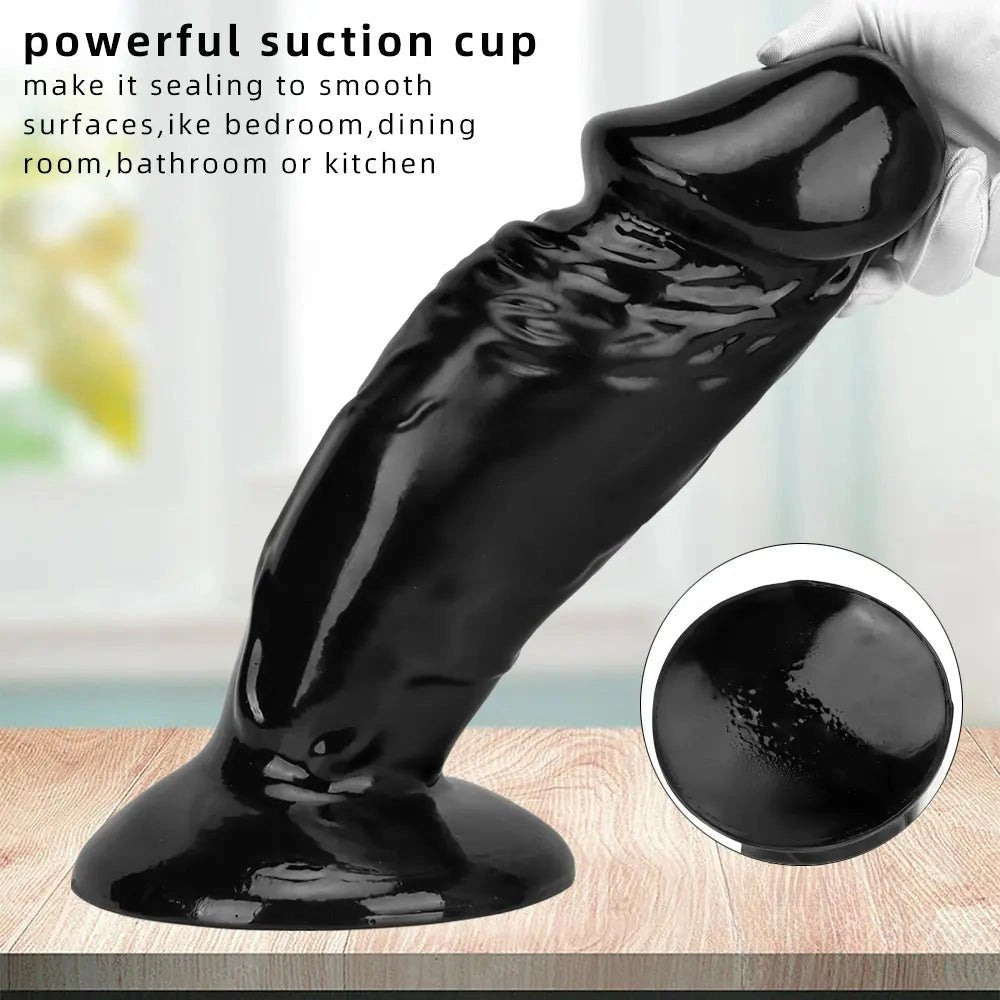 Thick Black Realistic Dildo 13in - Big Realistic Dildo