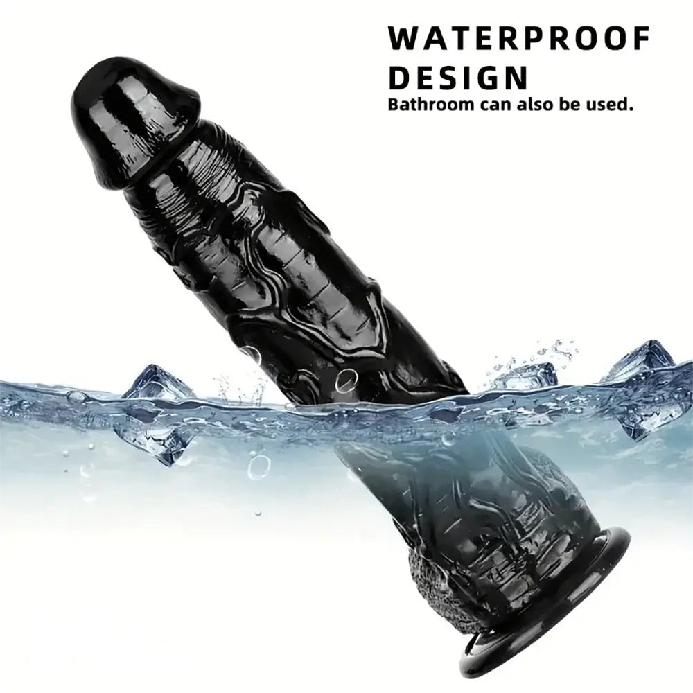 Thick Realistic Dildo 11 in - Giant Black PVC Dildo