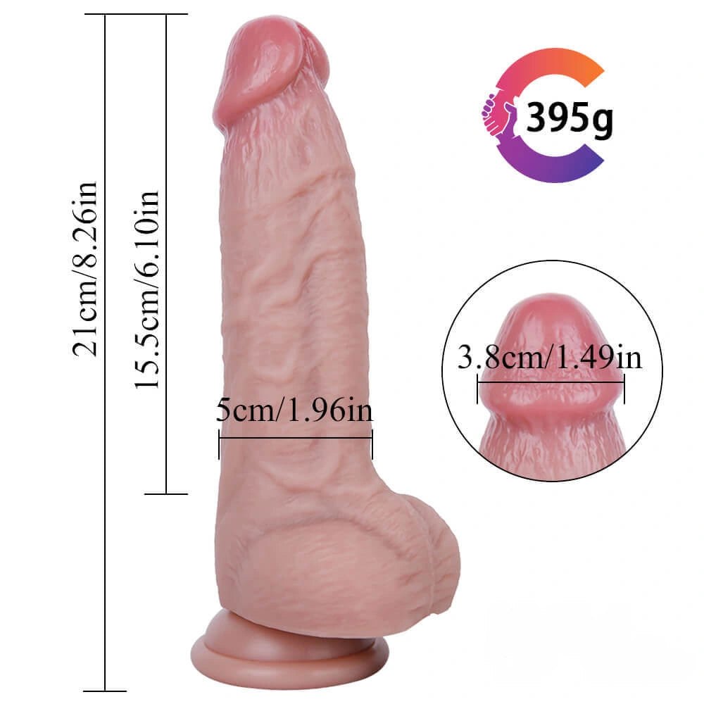 Thick Body Realistic Dildo 8 in - Suction Cup Dildo for Women