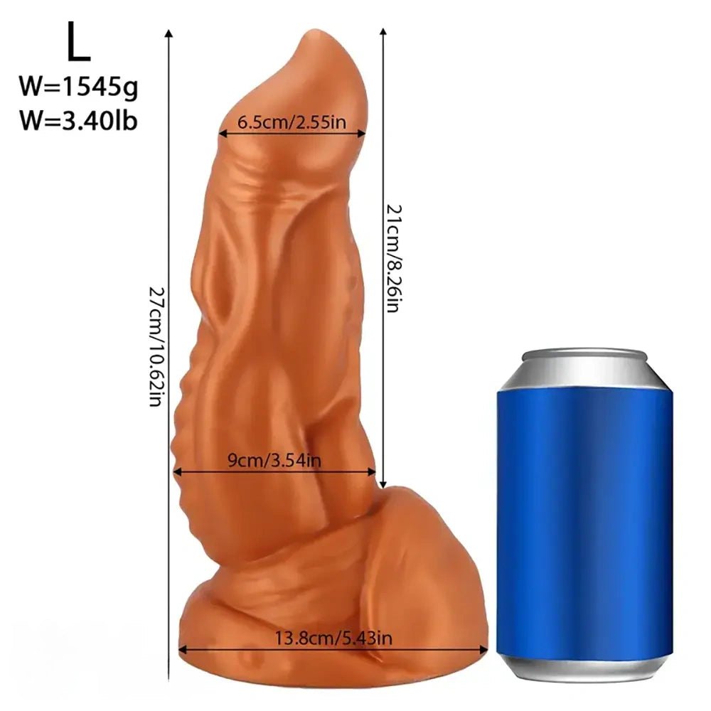 Thick Tapered Gold Silicone Dildo - Large Thick Silicone Dildo