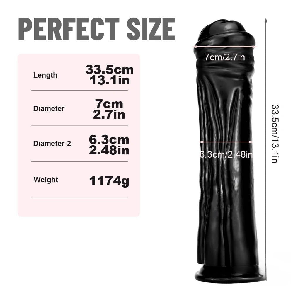 Thick Veined Realistic Dildo - Big PVC Dildo 13in