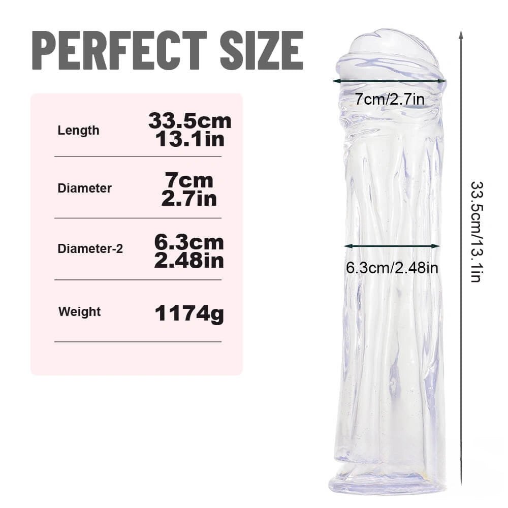 Thick Veined Realistic Dildo - Big PVC Dildo 13in