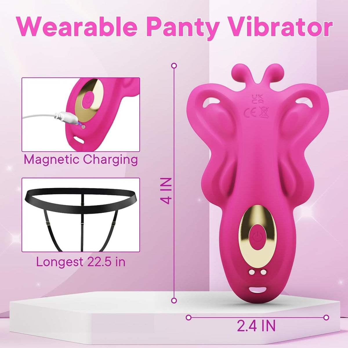 Thong Butterfly Wearable Vibrator - App Controlled Panty Vibrator