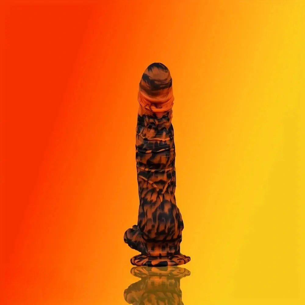 Tiger Stripe Fantasy Dildo - Silicone Fantasy Monster Dildo