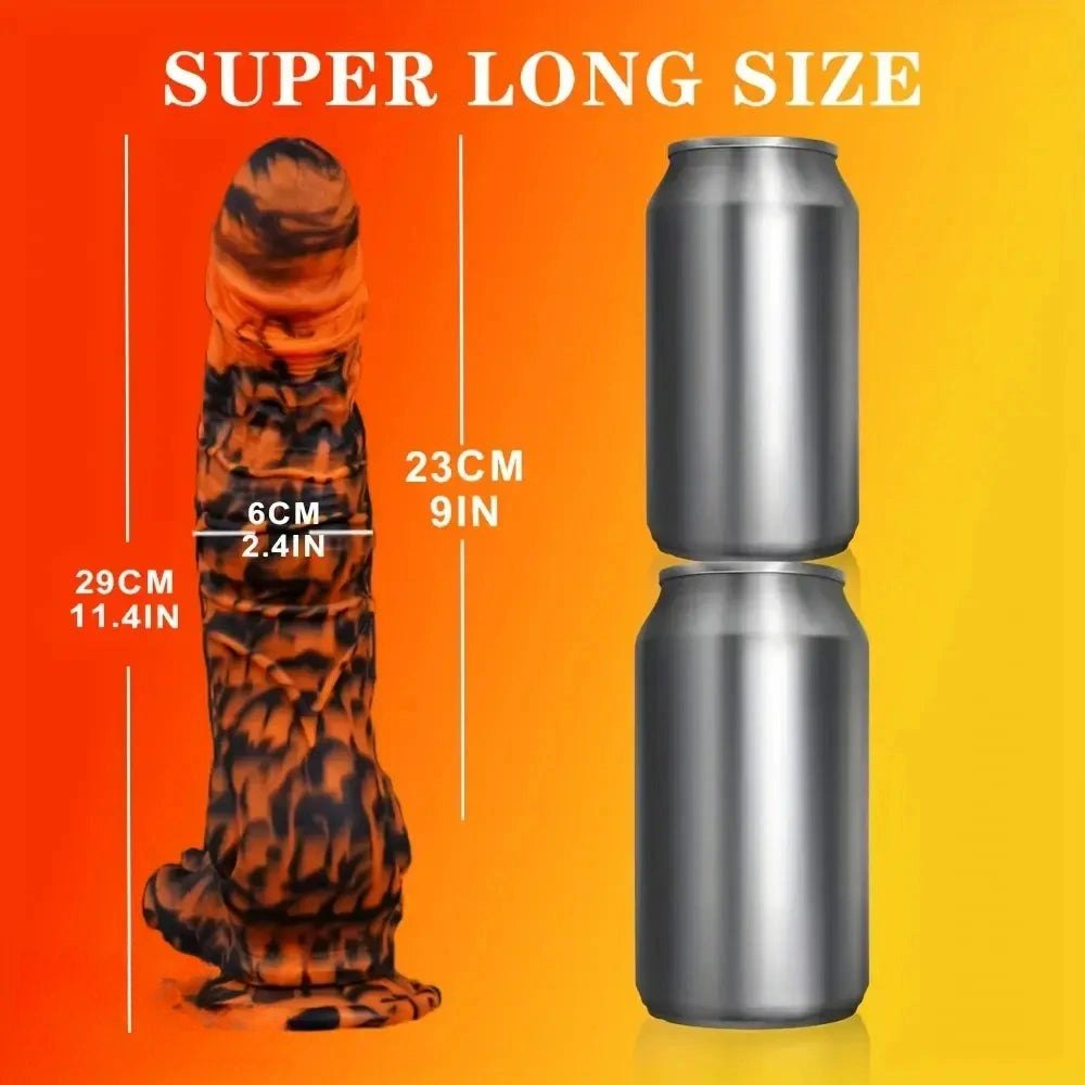 Tiger Stripe Fantasy Dildo - Silicone Fantasy Monster Dildo