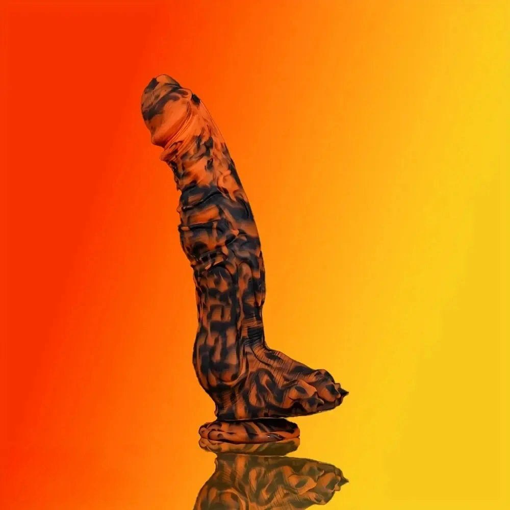 Tiger Stripe Fantasy Dildo - Silicone Fantasy Monster Dildo