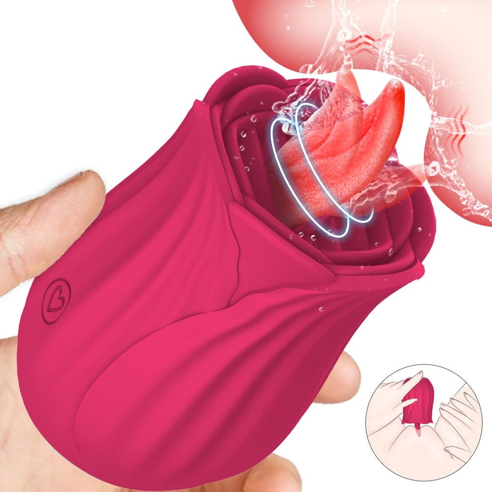 Tongue-Flick Rose Clit Vibrator - Clitoral Suction Vibrator