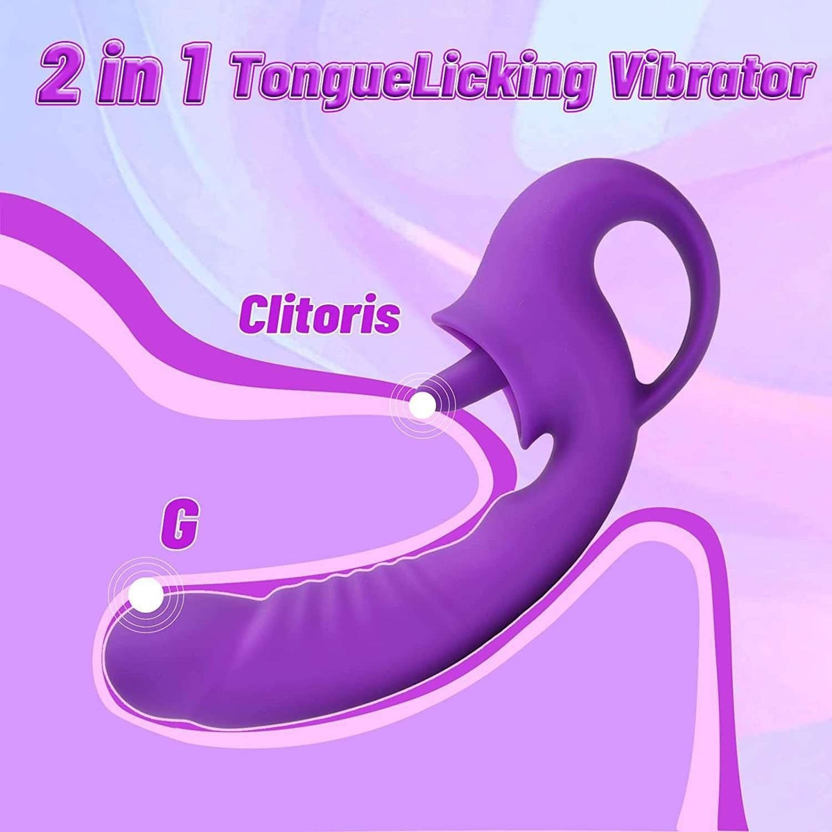 Tongue Licking G-Spot Vibrator - 2-in-1 Clit Stimulator Toy