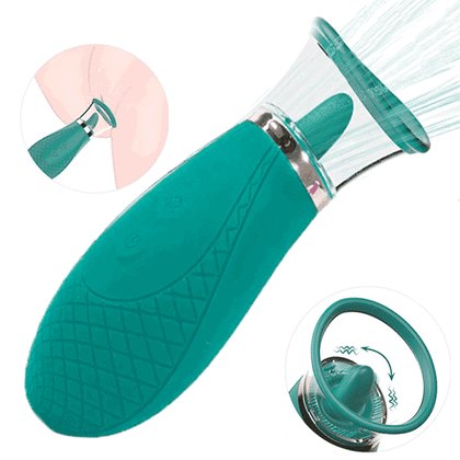 Tongue Licking Nipple Sucker Vibrator - Nipple Suction Toy