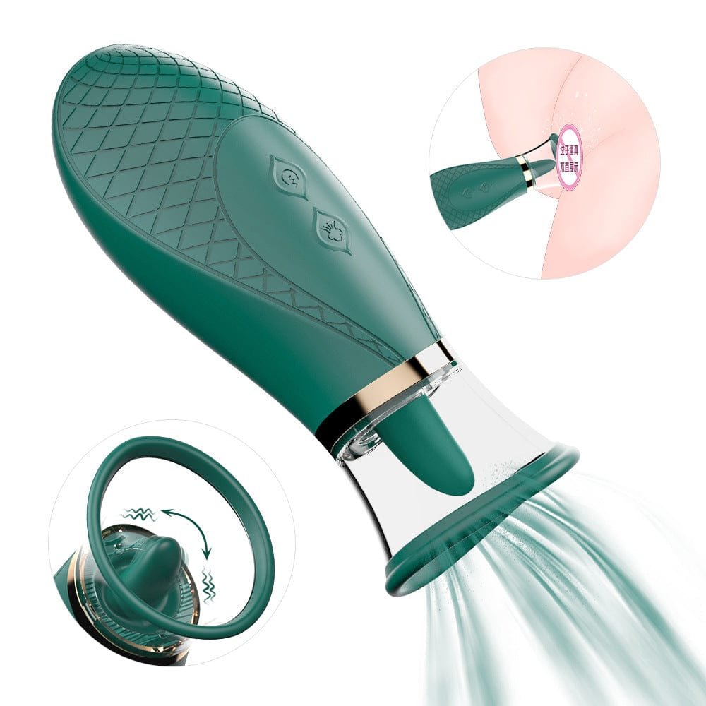 Tongue Licking Nipple Sucker Vibrator - Nipple Suction Toy