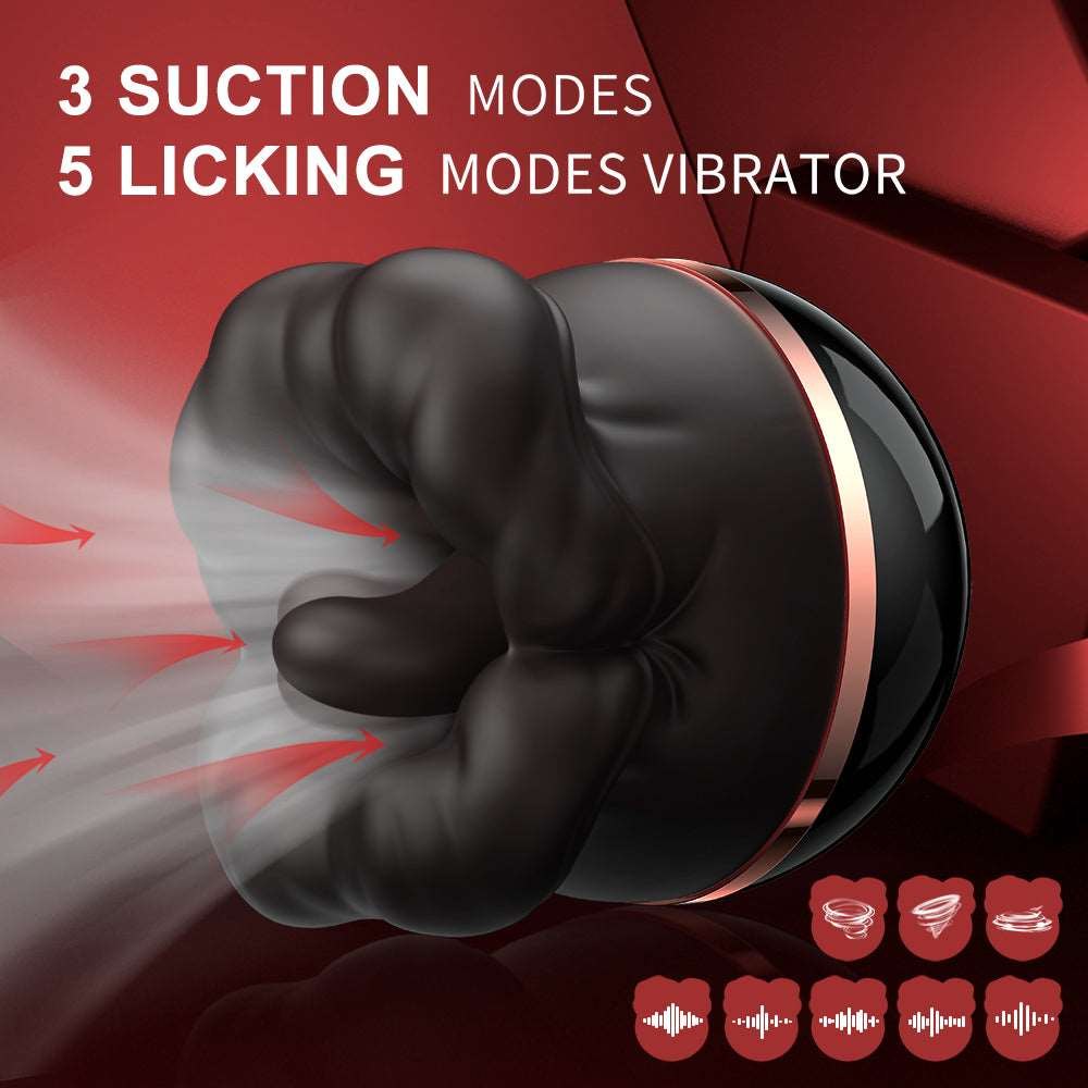 Tongue-Licking Suction Vibrator - Rose Toy Clit Sucker