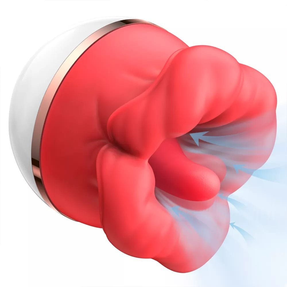 Tongue-Licking Suction Vibrator - Rose Toy Clit Sucker