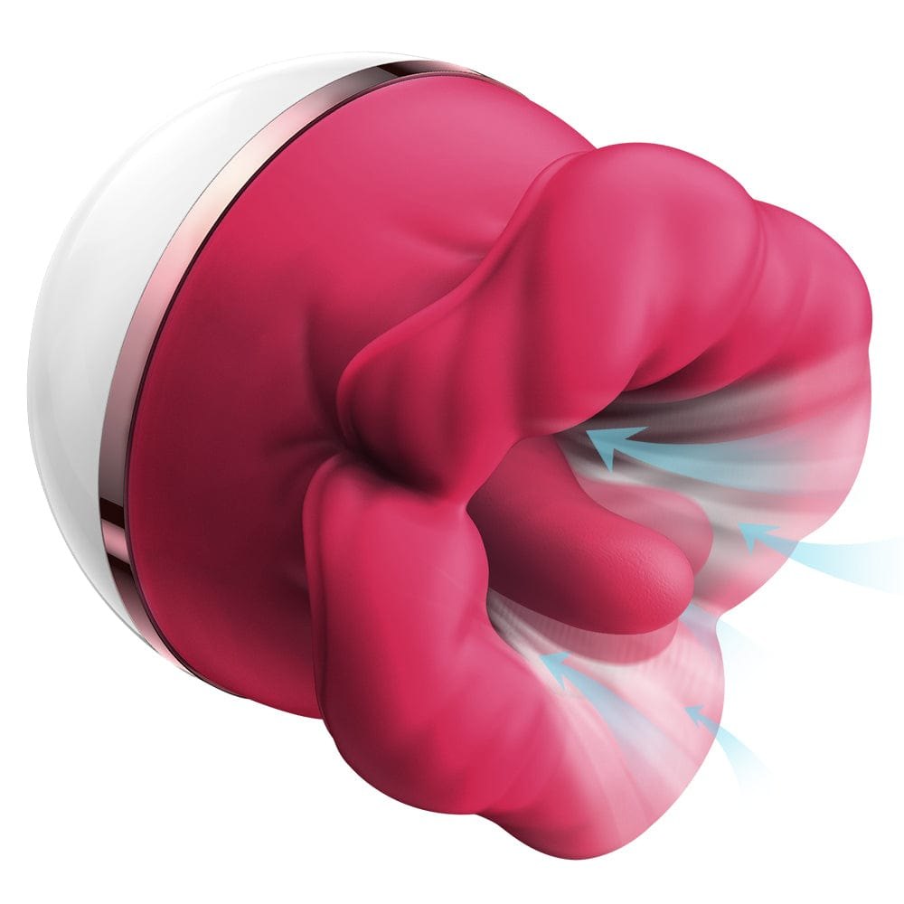 Tongue-Licking Suction Vibrator - Rose Toy Clit Sucker
